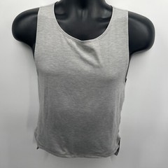 Men’s Casual Solid Grey Tank Top Sleeveless Athletic Tee Shirt Size N/A