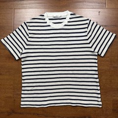 Mr P Mr Porter T Shirt Mens S Stripe Knit Crew Neck Cotton Portugal Made Retro