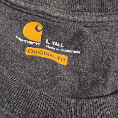 Carhartt Men’s Original Fit Gray Crew Neck Pocket T-Shirt Cotton Knit L Tall