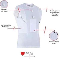LVAD Heartmate 2 & 3 White Tank Top For Men LVAD Clothing Sleeveless Vest Shirt