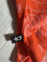 Pre Owned Kevin Durant Nike Dri Fit Paisley KD T Shirt Red Orange Men Size XL