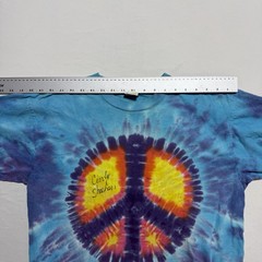 SunDog Tie Dye Peace Sign T-Shirt L Signed Cindy Sheehan Anti-War Made in USA