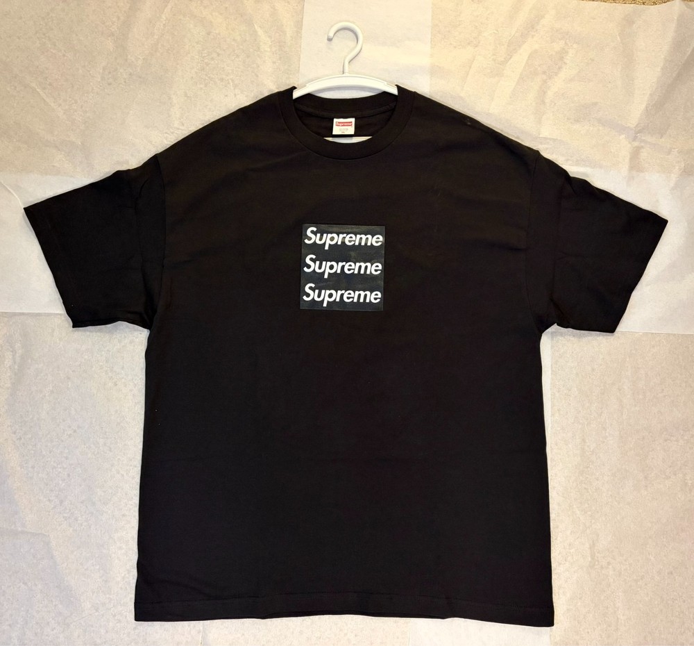 Asspizza x Supreme Triple Box Logo Tee Black XL 2021 Brand New Never Worn
