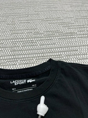 Lacoste Shirt Mens Medium Black Green Cotton Blend Pullover *
