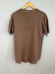 GOODLIFE Mens T-Shirt Brown Curved Hem Modern Casual Crew Comfort Soft Brown M