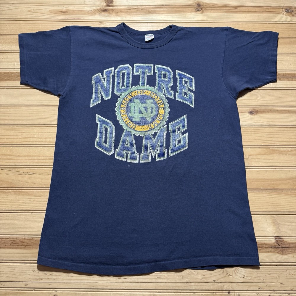 Vintage 80s Champion University Notre Dame Fighting Irish College Shirt Size XL