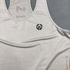 NELEUS ‘Dry Fit Logo Muscle’ Mesh Tank Top Men’s S Gym Workout Exercise Grey NWT