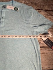 Flag And Anthem Henley Men’s Shirt Medium Essential Stretch Madeflex UPF Stretch