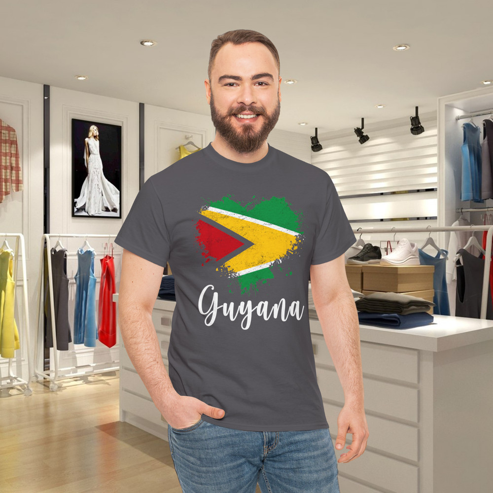 Guyana Flag Paint Splash National Pride Graphic T-Shirt