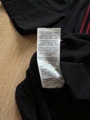 MCQ Alexander McQueen Men’s Black Flocked Logo Graphic T-Shirt Red Outline Sz L