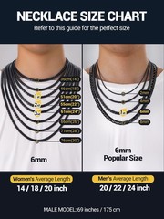 Stylish Stainless Steel Flat Box Link Chain Necklace for Men, Silver/Gold/Bla…