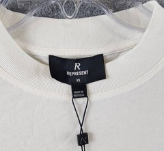 REPRESENT Owners Club Oversized Fit T-Shirt Mens XS Flat White Crewneck Pullover