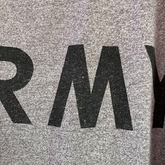 Vintage Army Black Marled Gray Spellout Ringer Tee T-Shirt Shirt Chest 48″