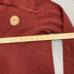 LRG Pullover Hoodie Mens XL Red Waffle Knit Long Sleeve Henley Casual Skate