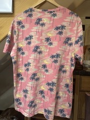 M & S Men’s XL Tropical Palms Design T Shirt Pure Cotton