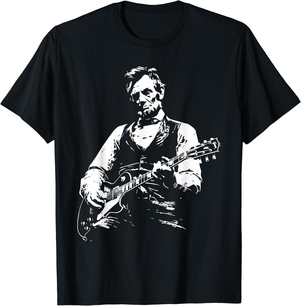 President Abraham Lincoln Playing Guitar Abe Lincoln Design T-Shirt