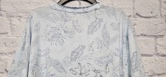 AMERICAN RAG XXL LIGHT BLUE TROPICAL FLORAL LEAF INSIDE OUT RAW EDGE SHIRT TEE