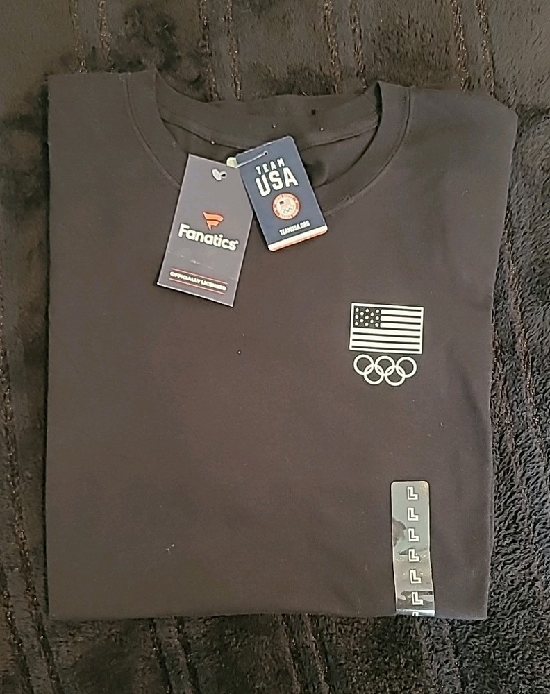 New! Fanatics Team Usa Olymics Mens Tee Shirt. Size: Large. Color: Black