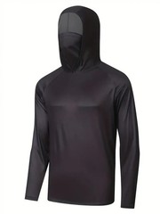 Hoodie Face Mask Long Sleeve T- Shirt 100% Polyester Material for UV Protection