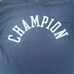 Champion Classic Jersey Script T-Shirt Size L Sport Tee Black
