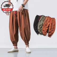 Fgkks Spring Men Loose Harem Pants Chinese Linen Overweight Sweatpants High Qual