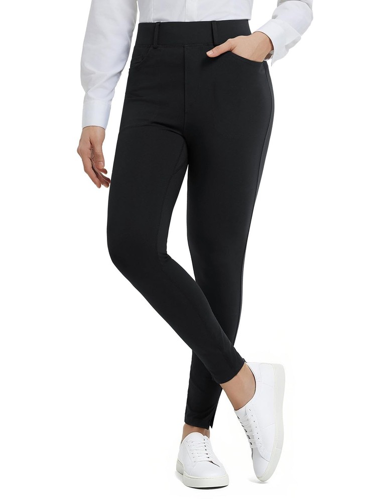 Womens Skinny Dress Pants Stretch Petite Yoga Work Pants Pull On Dressy Leggi…
