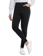 Womens Skinny Dress Pants Stretch Petite Yoga Work Pants Pull On Dressy Leggi…