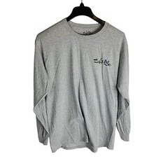 New Salt Life Mens Large T-Shirt Bait & Destroy Graphic Long Sleeve Gray NWT