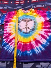 Vtg 90s Fairy Elf Peace Sign Mushrooms T Shirt Hippy Tie Dye Single Stitch USA L
