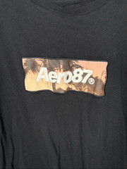 Aeropostale Aero87 Graphic T-Shirt Black Palm Sunset Logo 100% Cotton Tee Men’s