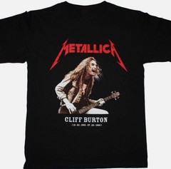 Metall1ca Cliff Burton- Bass Guitar T-Shirt Black Cotton Tee Gift Men ALL SIZE