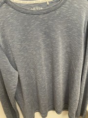 Orvis Men’s Shirt Heather Blue/ Grey Long Sleeve Pullover Chest 48 XL EUC