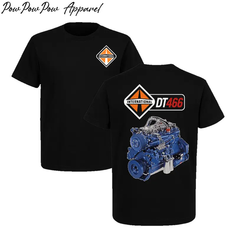 DT466 Diesel Engine Graphic T-Shirt Heavy Duty Truck Mechanic Tee