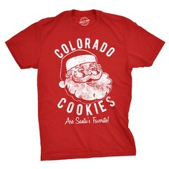 Mens Colorado Cookies Pot Santa Shirt Funny Christmas Tee Sarcastic Adult Humor