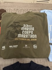 Lot of 8 Marine Corps Marathon Shirts XL 2006–2013 Crew & Mock Turtleneck