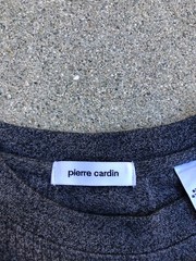 PIERRE CARDIN Vintage Thick Pullover Shirt Men’s MEDIUM Grey Long Sleeve Crew
