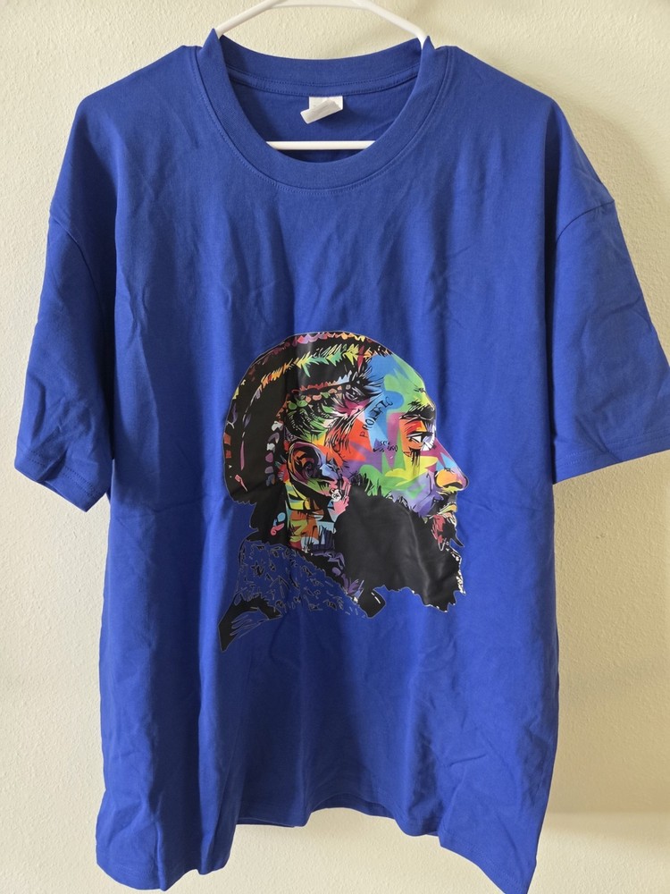 Blue Men’s Crew Neck Short Sleeve Nipsey Hussle Graphic Portrait Tee XL 0254