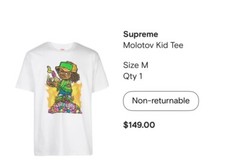 Supreme Molotov Kid Andy Howell Mens Tee Shirt White SS19 Size Medium Pre Owned