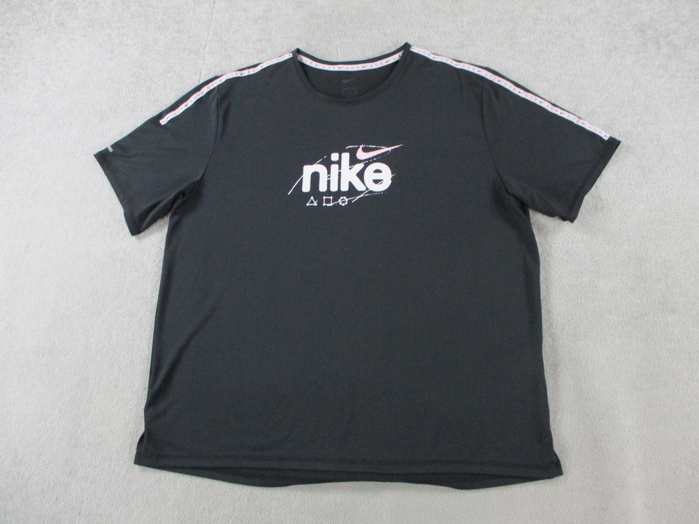Nike Shirt Mens Extra Large Black Drifit Breathable Performance Crewneck Gym Run
