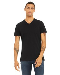 Bella + Canvas 3005 2XL Black Unisex Short Sleeve Cotton V-Neck T-Shirt