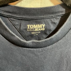 Tommy Jeans T-Shirt Men’s Large Blue Center Embroidered Logo Cotton Hilfiger
