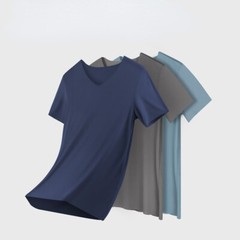 3Pack Summer Thin V-neck Tops Tagless Short Sleeve Shirts Half Sleeve T-shirt