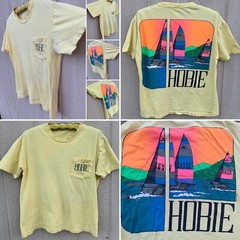 vintage Hobie pocket tee graphic t shirt single stitch c 1989 80s 1980s