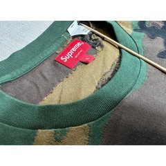 Supreme Arc Logo Woodland Camo T Shirt Green Brown Tee Size L