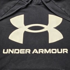 Under Armour Shirt Mens Large Black Short Sleeve Loose Fit Hooded Pullover