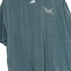 Authentic Pigment Mens Blue T-Shirt Solid Pocket Short Sleeve Round Neck Size XL