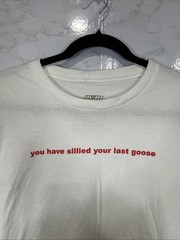 Alab A Lab Sillied Goose T-Shirt White Short Sleeve Crew Neckline Sz Large