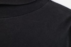 Vintage 90s Streetwear Mens XL Distressed Blank Turtleneck T-Shirt Black Cotton