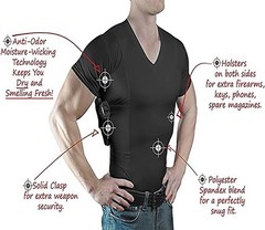Concealment Clothes Men’S Crew Neck Undercover- Concealed Holster Carry Tops