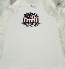 NEW Costa Del Mar Tank Top Men’s Size XL White Red Blue American Flag Logo